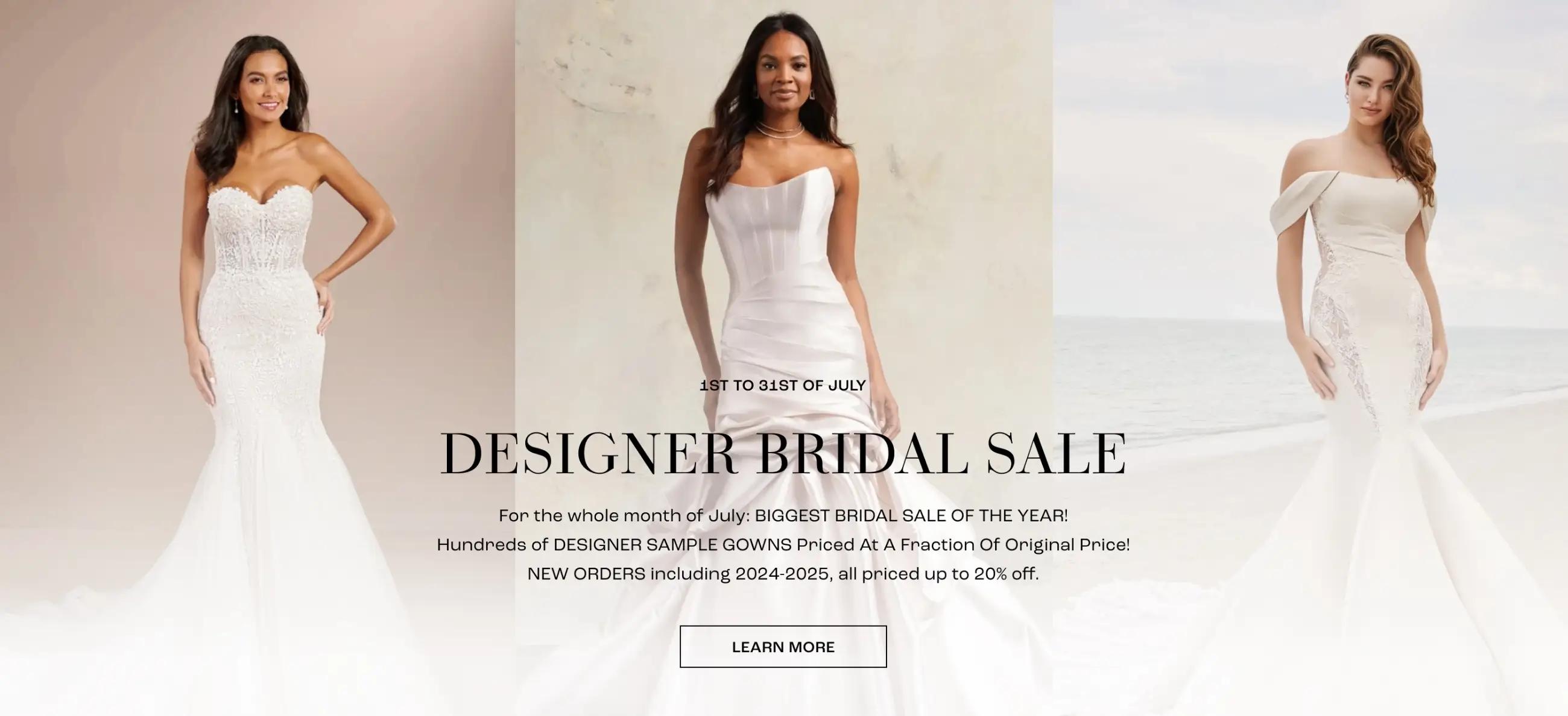 picture promoting designer bridal sale