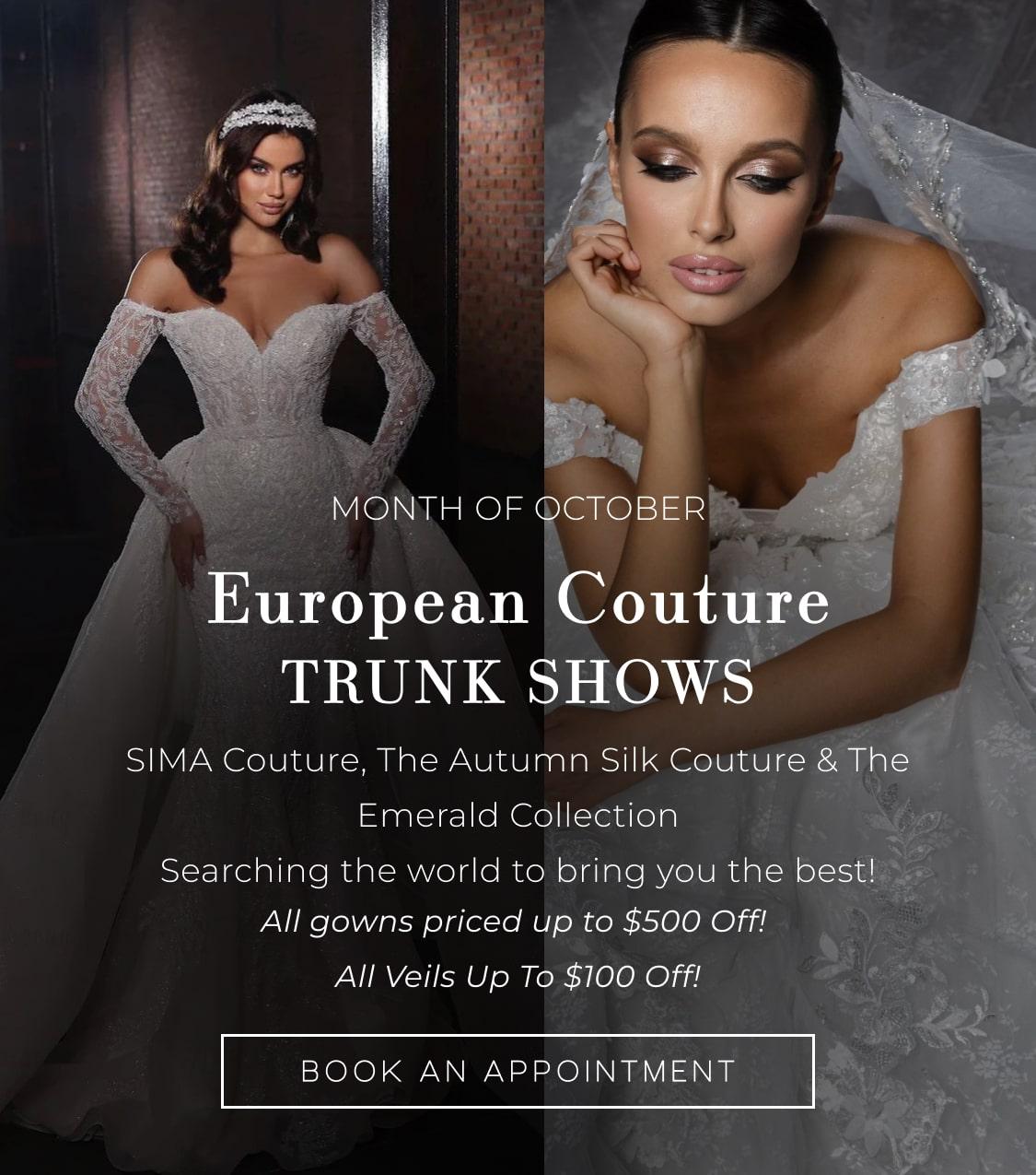 European Couture Trunk Show November 2024 banner for desktop