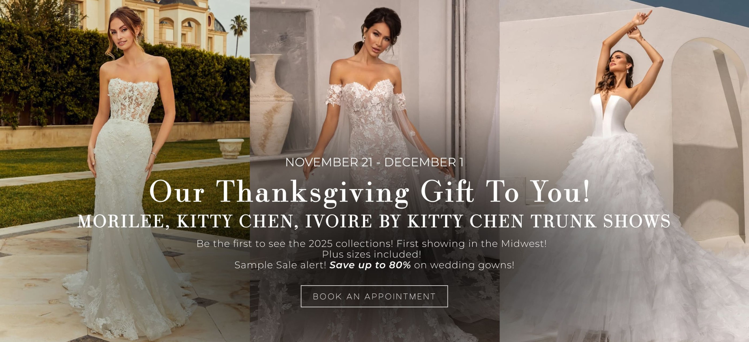 morilee, kitty chen trunk shows banner